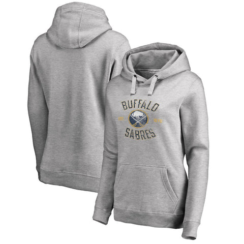 Buffalo Sabres   Women's Plus Sizes Heritage Pullover Hoodie - Ash