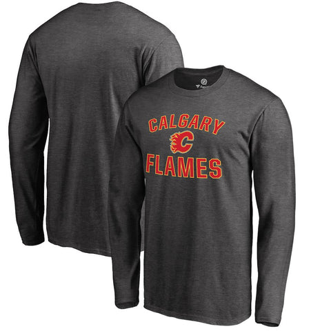 Calgary Flames   Victory Arch Long Sleeve T-Shirt - Heathered Gray
