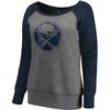 Buffalo Sabres Let Loose by RNL Women's Distressed Primary Sweatshirt - Heathered Gray/Navy