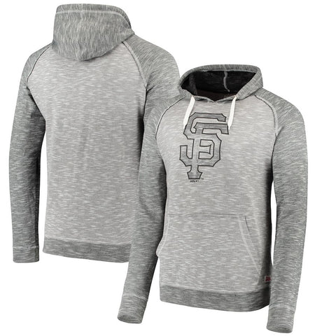 San Francisco Giants Stitches Slub Terry Pullover Hoodie - Heathered Gray/Heathered Black