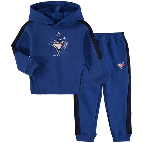 Toronto Blue Jays Majestic Toddler Outfielder Fleece Hoodie and Pants Set - Royal/Navy