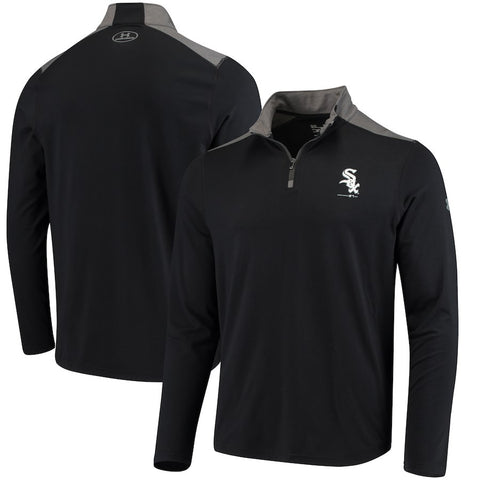 Chicago White Sox Under Armour Charged Cotton Quarter-Zip Pullover Jacket - Black