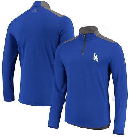 Los Angeles Dodgers Under Armour Charged Cotton Quarter-Zip Pullover Jacket - Royal