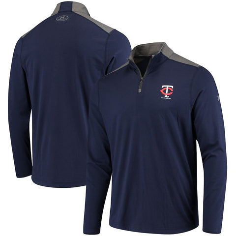 Minnesota Twins Under Armour Charged Cotton Quarter-Zip Pullover Jacket - Navy
