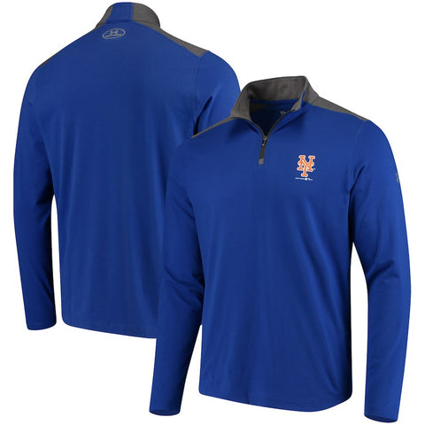 New York Mets Under Armour Charged Cotton Quarter-Zip Pullover Jacket - Royal