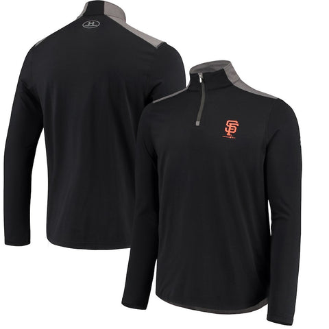 San Francisco Giants Under Armour Charged Cotton Quarter-Zip Pullover Jacket - Black