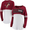 Arizona Coyotes 5th & Ocean by New Era Women's Baby Jersey Long Sleeve Crew T-Shirt - White/Garnet