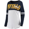 Buffalo Sabres 5th & Ocean by New Era Women's Baby Jersey Long Sleeve Crew T-Shirt - White/Navy