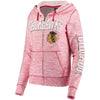 Chicago Blackhawks 5th & Ocean by New Era Women's French Terry Space Dye Full-Zip Hoodie - Heathered Red