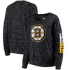 Boston Bruins 5th & Ocean by New Era Women's Space Dye Brushed Tri-Blend Knit Sweater - Black