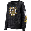 Boston Bruins 5th & Ocean by New Era Women's Space Dye Brushed Tri-Blend Knit Sweater - Black