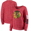 Chicago Blackhawks 5th & Ocean by New Era Women's Space Dye Brushed Tri-Blend Knit Sweater - Red