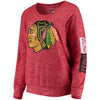 Chicago Blackhawks 5th & Ocean by New Era Women's Space Dye Brushed Tri-Blend Knit Sweater - Red