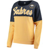 Buffalo Sabres 5th & Ocean by New Era Women's Tri-Blend Fleece Scoop Neck Pullover Sweatshirt - Navy/Gold