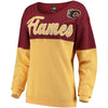 Calgary Flames 5th & Ocean by New Era Women's Tri-Blend Fleece Scoop Neck Pullover Sweatshirt