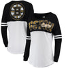 Boston Bruins 5th & Ocean by New Era Women's Baby Jersey Long Sleeve Crew T-Shirt - White/Black