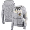 Boston Bruins 5th & Ocean by New Era Women's French Terry Space Dye Full-Zip Hoodie - Heathered Black