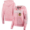 Chicago Blackhawks 5th & Ocean by New Era Women's French Terry Space Dye Full-Zip Hoodie - Heathered Red