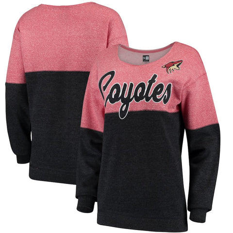 Arizona Coyotes 5th & Ocean by New Era Women's Tri-Blend Fleece Scoop Neck Pullover Sweatshirt
