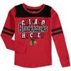 Chicago Blackhawks 5th & Ocean by New Era Girls Youth Slub Long Sleeve T-Shirt - Red/Black