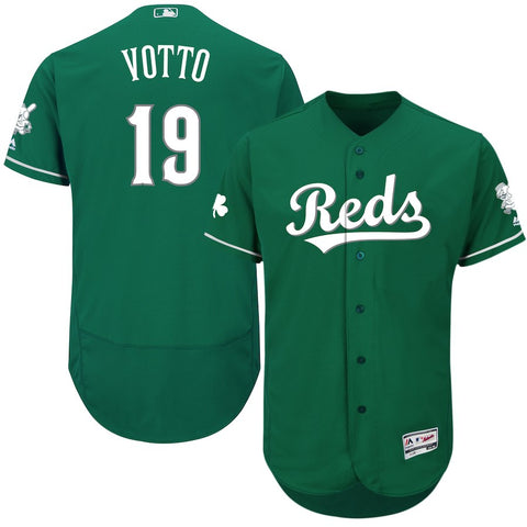 Joey Votto Cincinnati Reds Majestic 2018 St. Patrick's Day Flex Base Authentic Collection Celtic Player Jersey
