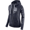 San Diego Padres Women's Vintage Full-Zip Hoodie - Navy