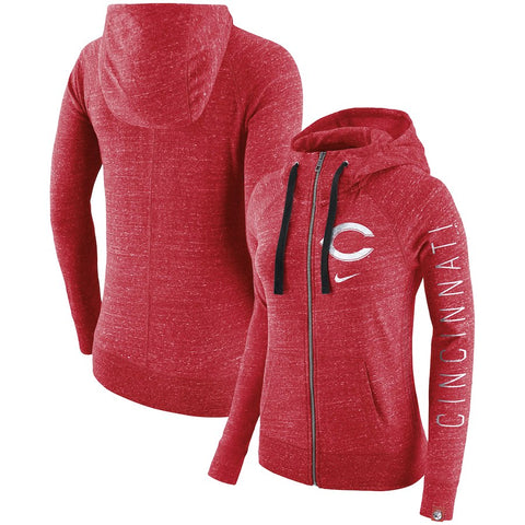 Cincinnati Reds Women's Vintage Full-Zip Hoodie - Red