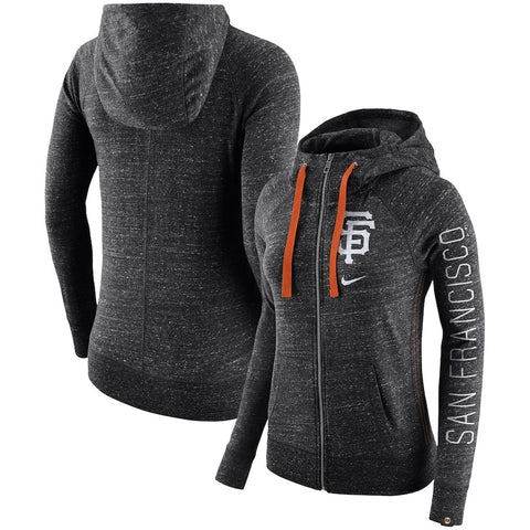 San Francisco Giants Women's Vintage Full-Zip Hoodie - Black