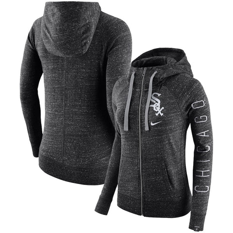Chicago White Sox Women's Vintage Full-Zip Hoodie - Black