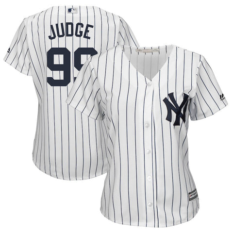Aaron Judge New York Yankees Majestic Women's Plus Size Home Cool Base Replica Player Jersey - White/Navy