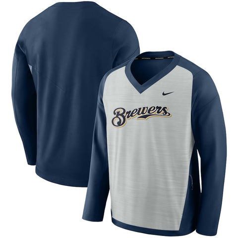 Milwaukee Brewers Performance Pullover Windshirt - Gray