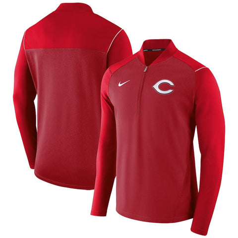 Cincinnati Reds Elite Performance Half-Zip Pullover Jacket - Red