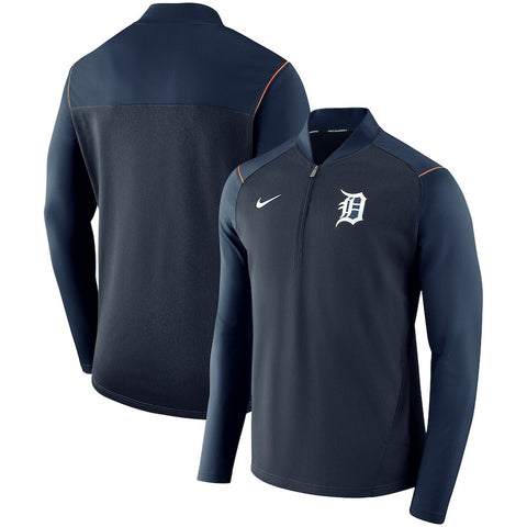 Detroit Tigers Elite Performance Half-Zip Pullover Jacket - Navy