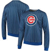 Chicago Cubs Pinstripe Crew Neck Pullover - Royal