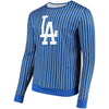 Los Angeles Dodgers Pinstripe Crew Neck Pullover - Royal