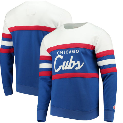 Chicago Cubs Mitchell & Ness Coaches Crew Neck Sweatshirt - Royal