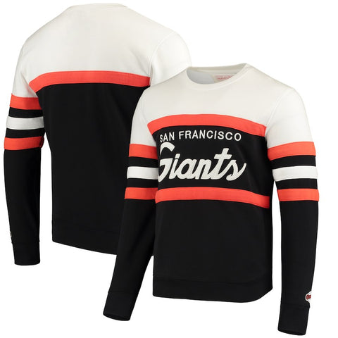 San Francisco Giants Mitchell & Ness Coaches Crew Neck Sweatshirt - Black