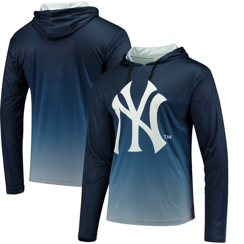 New York Yankees Gradient Pullover Hooded Sweatshirt - Navy
