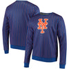 New York Mets Pinstripe Crew Neck Pullover - Royal