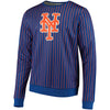 New York Mets Pinstripe Crew Neck Pullover - Royal