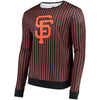 San Francisco Giants Pinstripe Crew Neck Pullover - Black/Orange