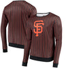 San Francisco Giants Pinstripe Crew Neck Pullover - Black/Orange