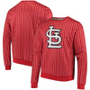 St. Louis Cardinals Pinstripe Crew Neck Pullover - Red