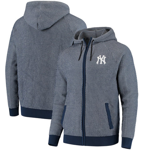 New York Yankees Knit Full-Zip Hoodie - Navy