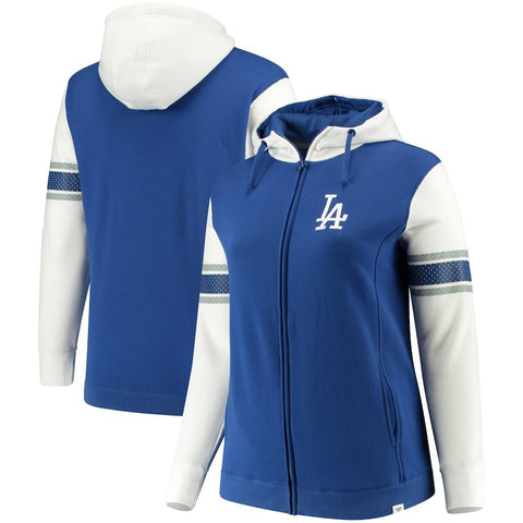 Los Angeles Dodgers   Women's Plus Size Iconic Fleece Full-Zip Hoodie