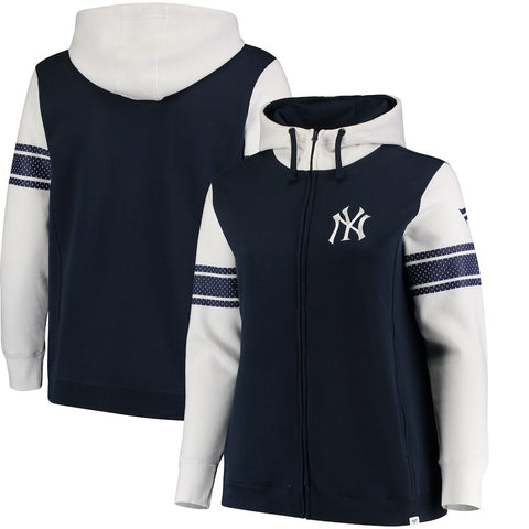 New York Yankees   Women's Plus Size Iconic Fleece Full-Zip Hoodie