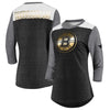 Boston Bruins   Women's Iconic Tri-Blend 3/4-Sleeve T-Shirt