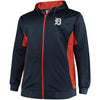 Detroit Tigers Majestic Big & Tall Full Zip Hoodie - Navy