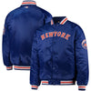 New York Mets Majestic Big & Tall Satin Full-Button Jacket - Royal