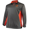 Baltimore Orioles Majestic Fleece Pullover Quarter-Zip Jacket - Charcoal/Orange